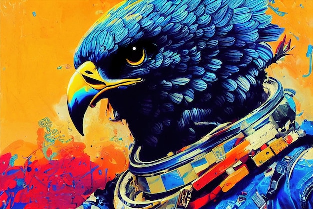 Águila en el arte del color del cielo.