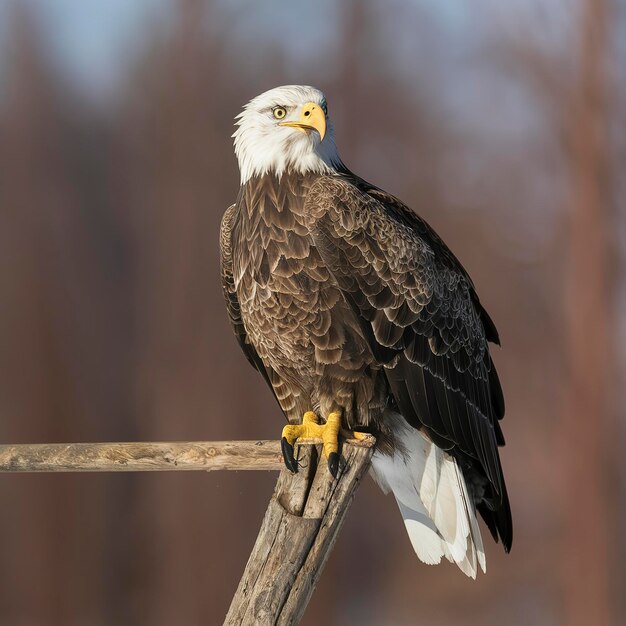 Águila calva en un día de invierno en el Refugio Nacional de Vida Silvestre de Ottawa