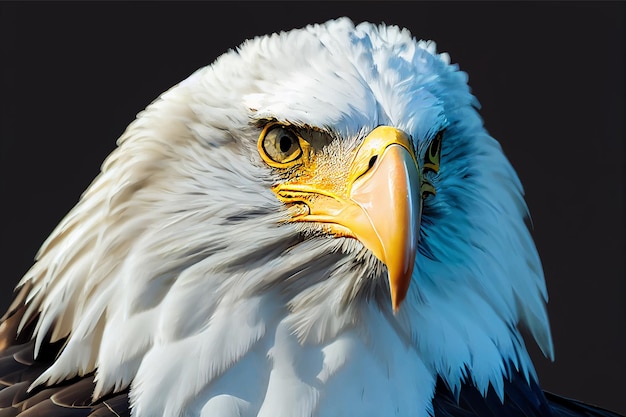 Águila estadounidense con bandera estadounidense