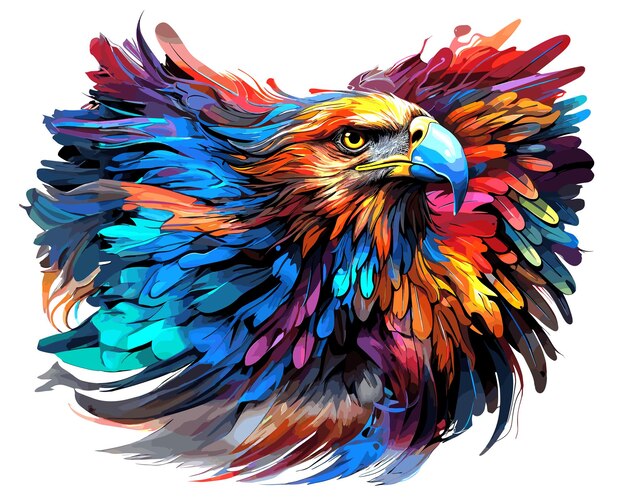 Águila noble y majestuosa en estilo de arte vectorial plantilla para pegatina de camiseta, etc.