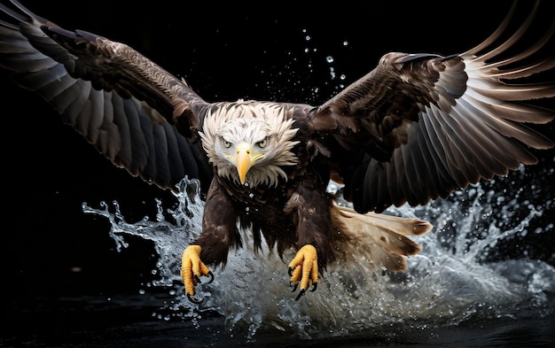 Águila salpicando agua IA generativa