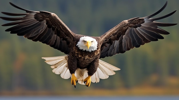 Águila volando libremente bajo la luz del sol y el cielo azul Caza de aves depredadoras en safari en África oriental