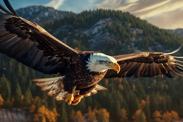 Águila en vuelo IA generativa