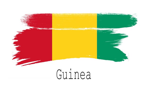 Guinea-Flagge auf weißem Hintergrund