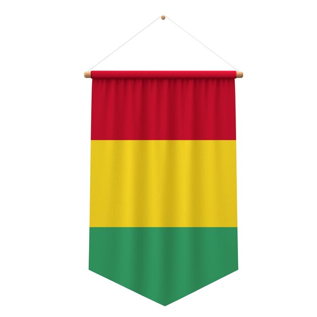 Guinea Flagge Stoff hängende Banner 3D-Rendering