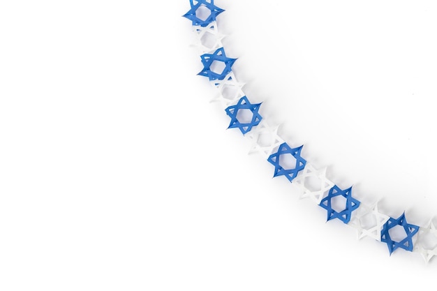 Guirlanda com símbolos israelenses Feriado patriótico Dia da Independência Israel Yom Ha'atzmaut conceito