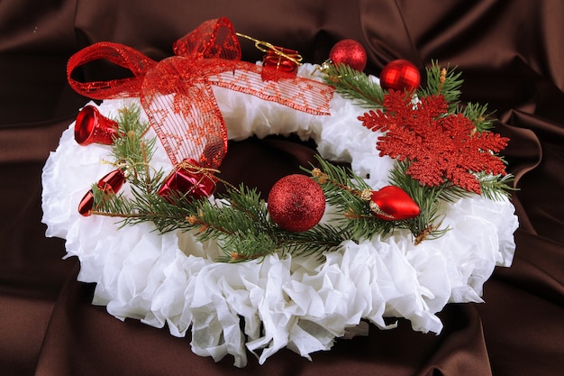 Guirlanda de Natal em tecido de fundo