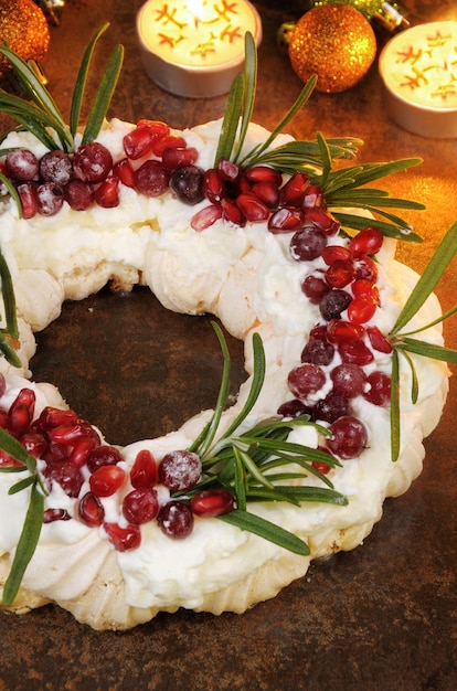 guirlanda de natal feita de merengue