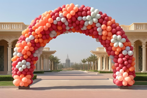 Guirnalda con arco de Balloon Gate Aspira a fotografía galardonada AI generada