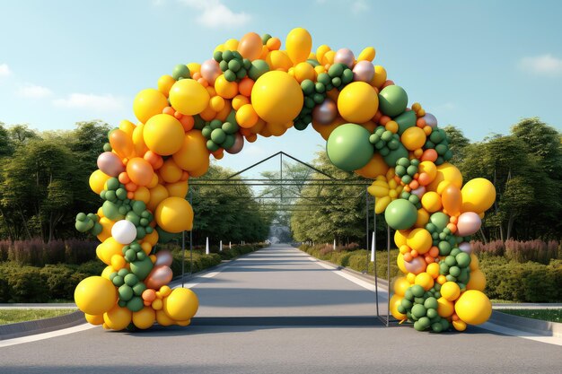 Guirnalda con arco de Balloon Gate Aspira a fotografía galardonada AI generada