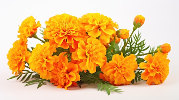 Guirnalda de flores indiana Decoração ornamentada de belas flores laranja e amarela