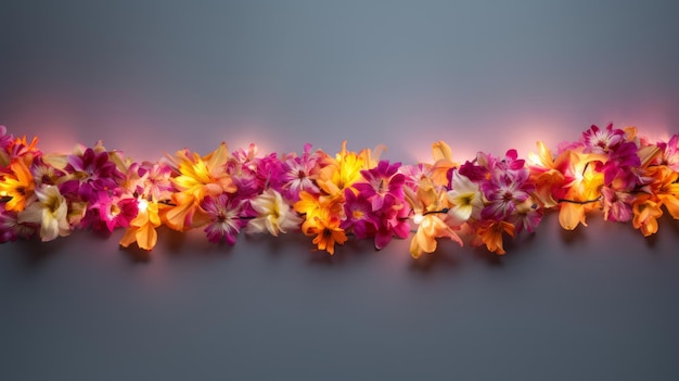 Foto guirnalda de flores para diwali la red neuronal generada por la ia