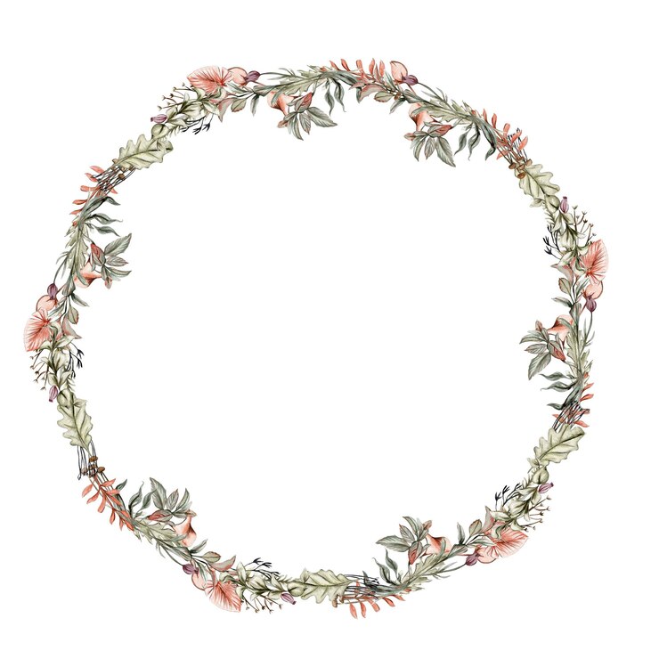 Foto guirnalda de otoño para fondos de tarjetas ilustración acuarela para scrapbooking