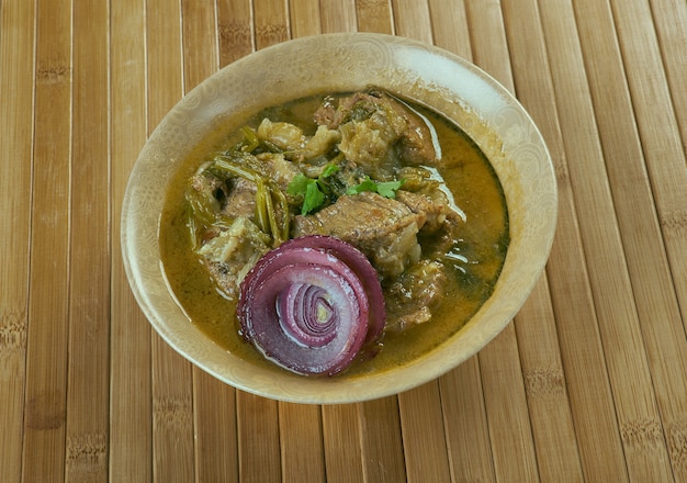 Guiso de cebolla de cordero etíope - Awaze Tibs.African cuisine
