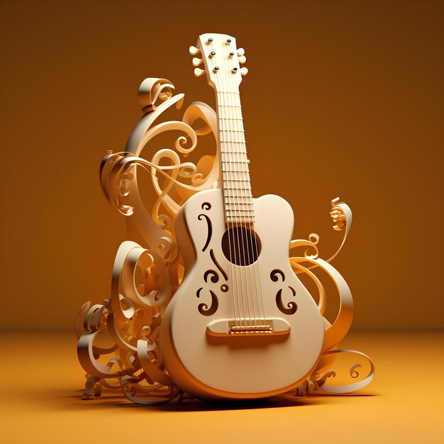 Guitarra acústica en 3D