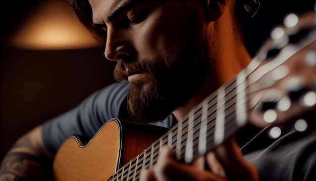 Guitarra Acústica Homens Tocando Guitarra Acústica Closeup Fotografia Homens Tocando Guitarra Acústica