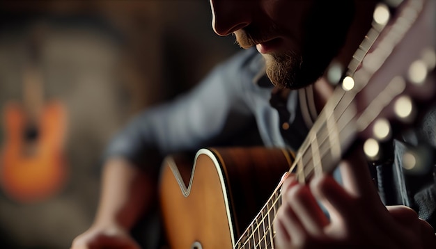 Guitarra Acústica Tocando Hombres Tocando Guitarra Acústica Fotografía De Cerca