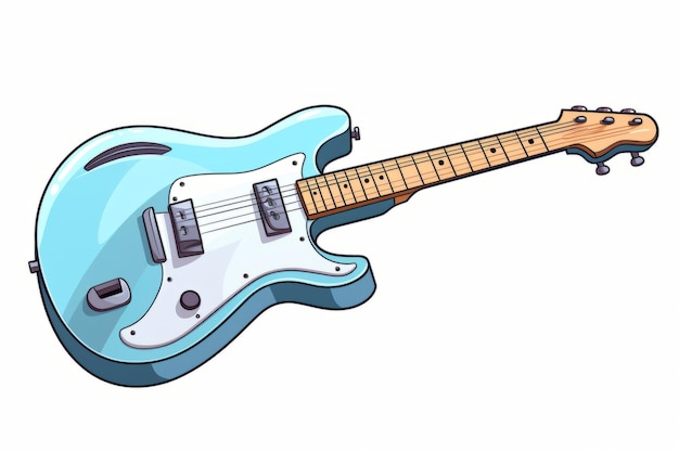 Guitarra eléctrica con cuerpo azul