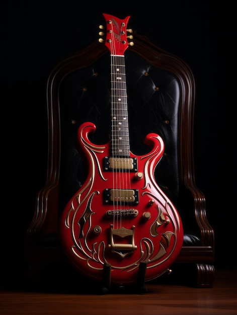Guitarra eléctrica roja
