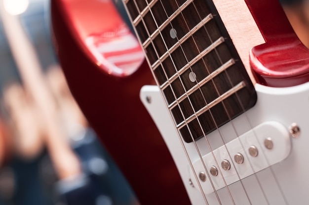 Guitarra elétrica de perto