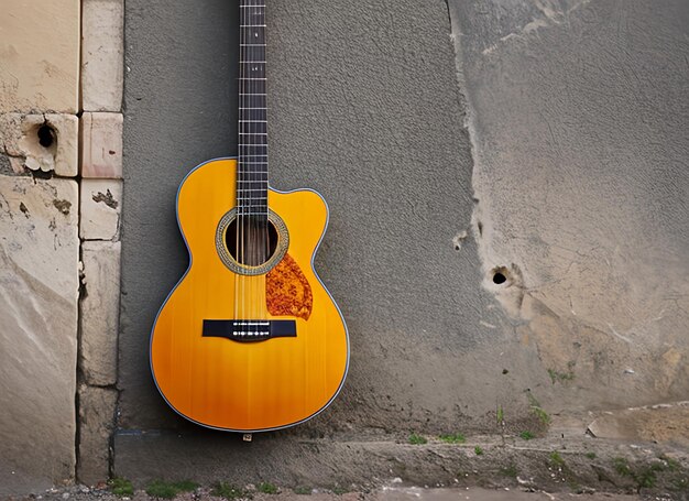 Guitarra española en la pared