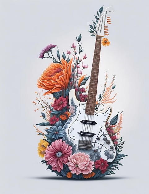 guitarra floral