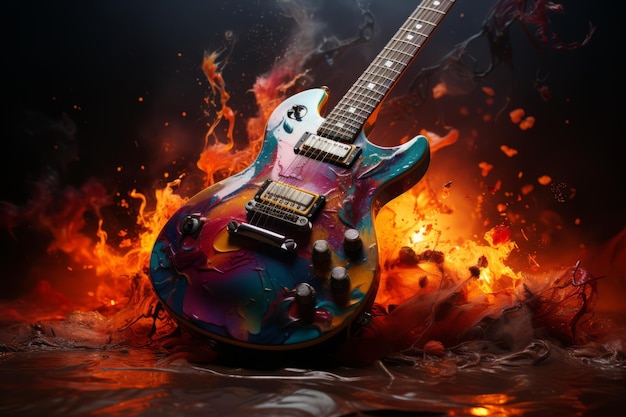 Una guitarra en el fuego