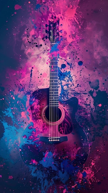 una guitarra que tiene la palabra guitarra en ella