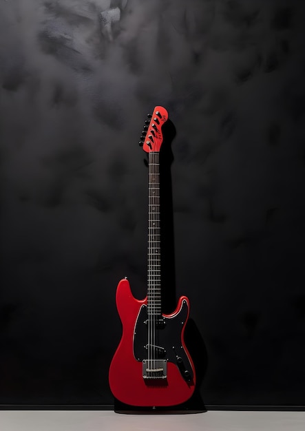 Una guitarra roja con la palabra jazz