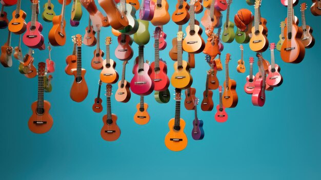 las guitarras coloridas