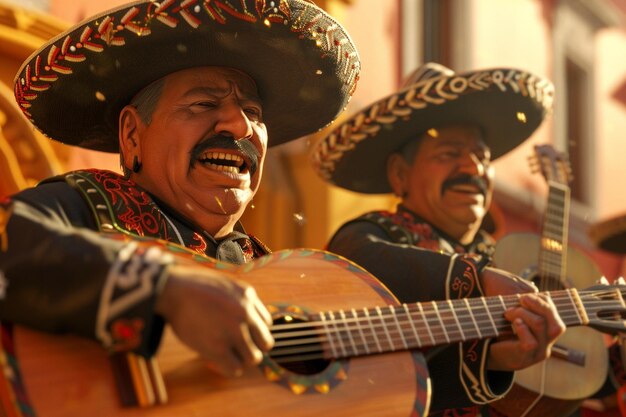 Foto guitarristas mariachi mexicanos