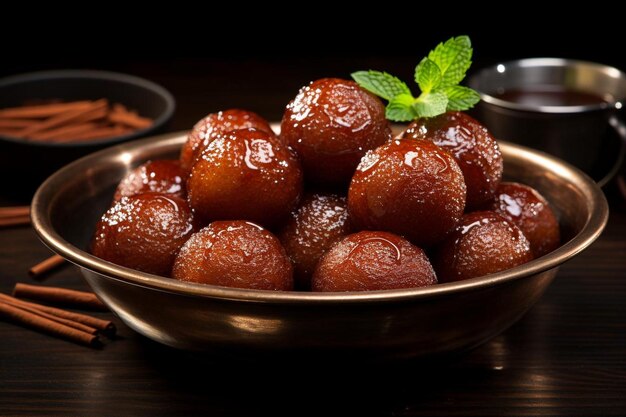 Foto gulab jamun con el inish decadente