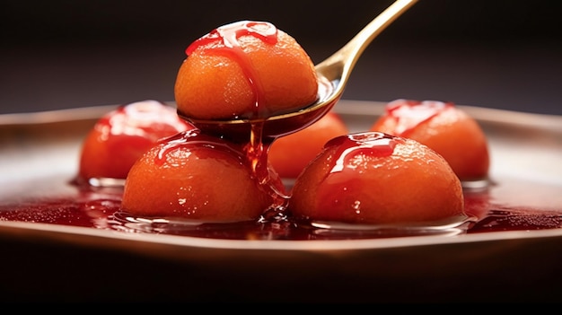 Gulab Jamun mit Sirup oben