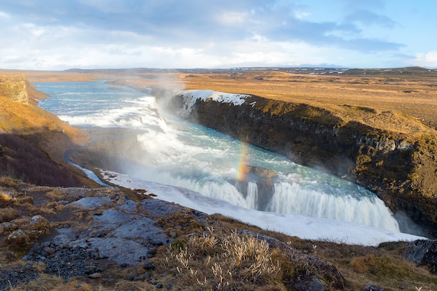 Gulfoss Waterfall Island Winter