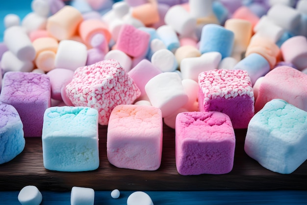 Guloseimas e sobremesas coloridas de marshmallow para comemorar o Dia Nacional de Brindar com Marshmallow