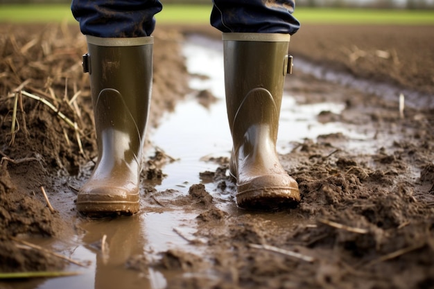 Gummistiefel im Schlamm