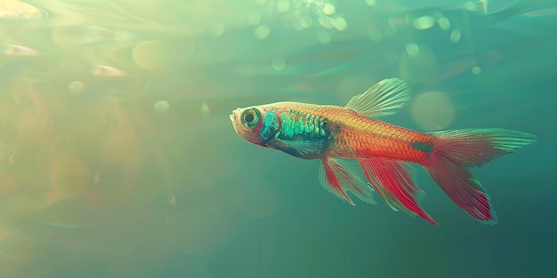 Guppy Arte digital cinematográfico submarino de un pez