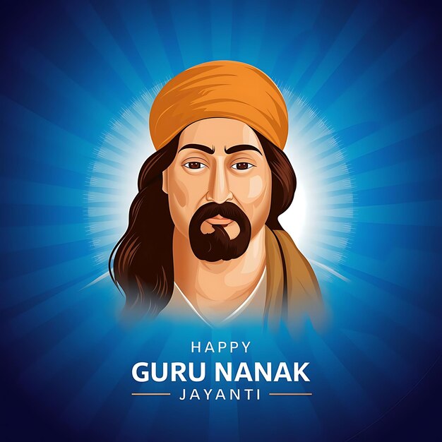 Guru Nanak Jayanti con el estandarte de Guru Nanak