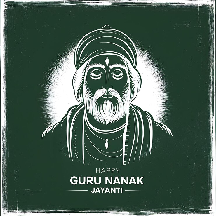 Foto guru nanak jayanti con este hermoso diseño