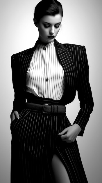 Gustav Portrait High-Fashion-Fotografie einer Gothic-Frau in farbenfrohem Schwarz-Weiß