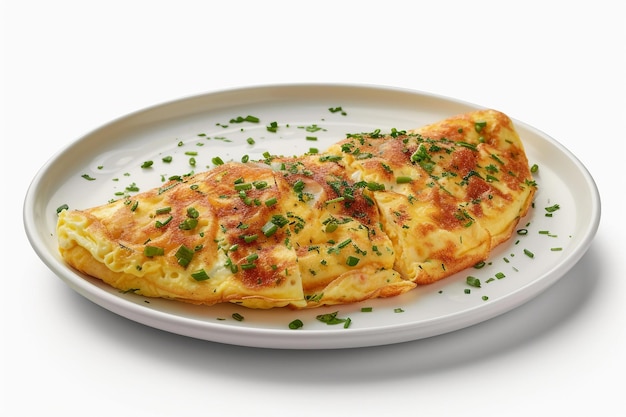 Foto gut garniertes gewürztes omelett auf einem teller