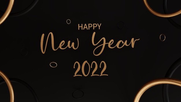 Guten Rutsch ins Neue Jahr 2022 Goldtext 3D Hintergrund