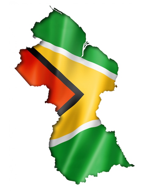 Guyana Flagge Karte