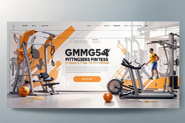 Gymnastik- und Fitness-Web-Bannervorlage