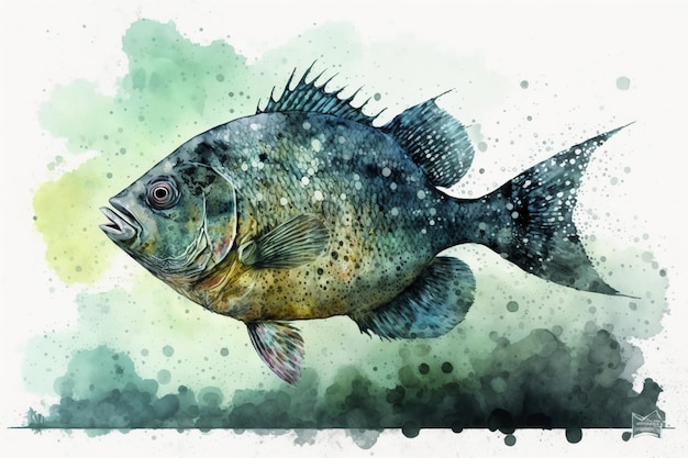 Gyotaku Piranha-Aquarellmalerei