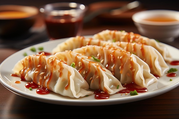 Gyoza frita cae comida japonesa IA generativa