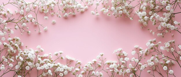 Foto gypsophila-blüten auf pastellfarbenem frühlingshintergrund