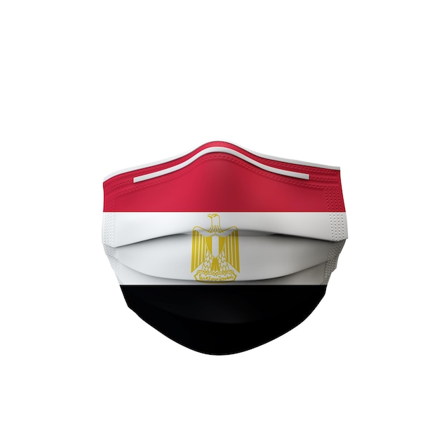 Ägypten-Flagge medizinische Schutzmaske d-Rendering