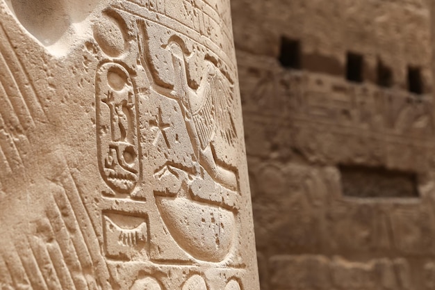 Ägyptische Hieroglyphen im Luxor-Tempel Luxor Ägypten