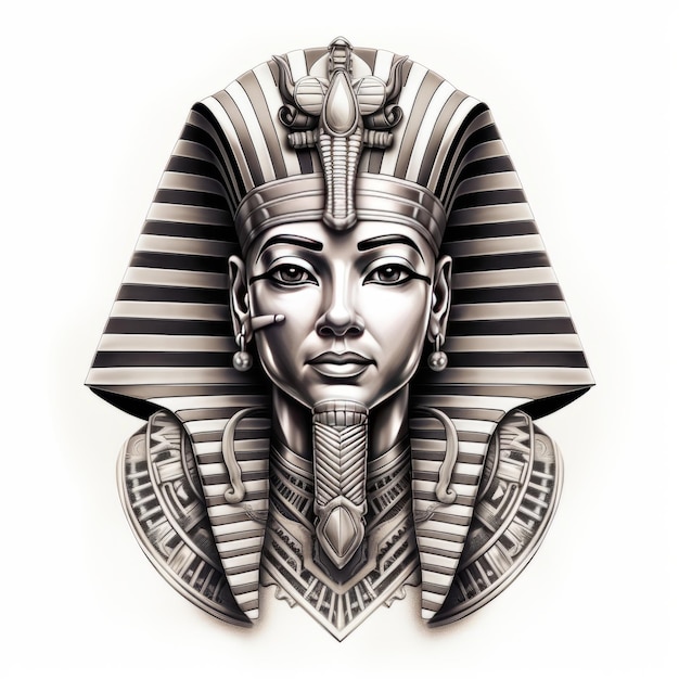 Ägyptische Pharao-Maske isoliert auf weißem Hintergrund Vektorillustration
